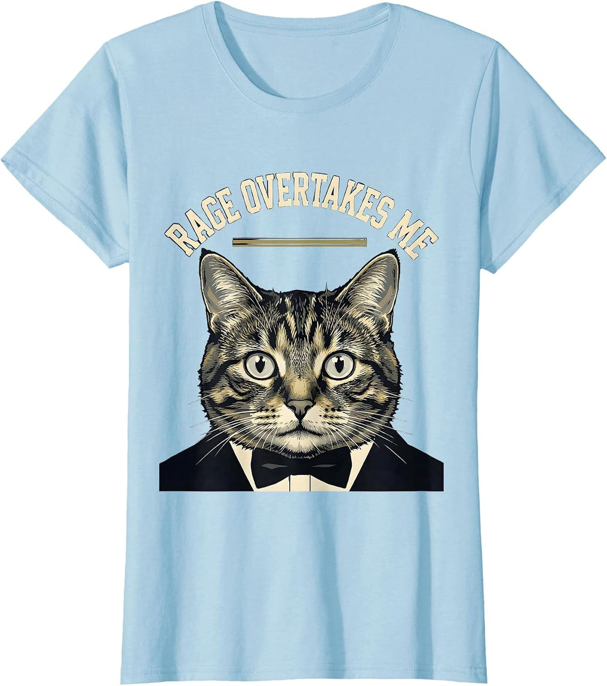 Women's Rage Overtakes Me Sports Cat Meme Humor T-Shirt - Baby Blue