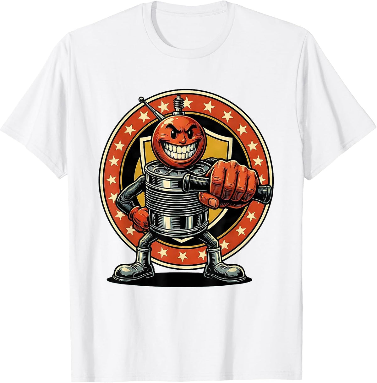 Men's Full Throttle Grip Motorcycle Rider Graphic Tee T-Shirt - White