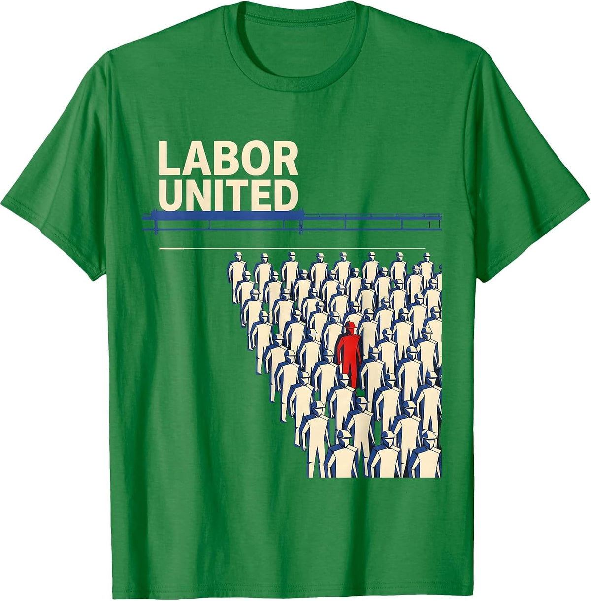 Men's Labor United Geometric Union Worker Solidarity Pride T-Shirt - Kelly Green