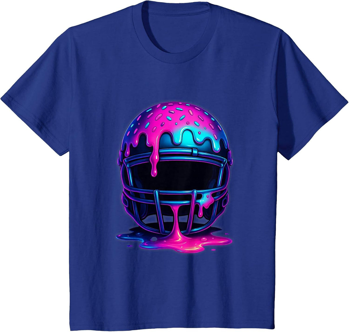 Football Drip Ice Cream Sprinkles for Lineman WR QB RB Men T-Shirt - Royal Blue