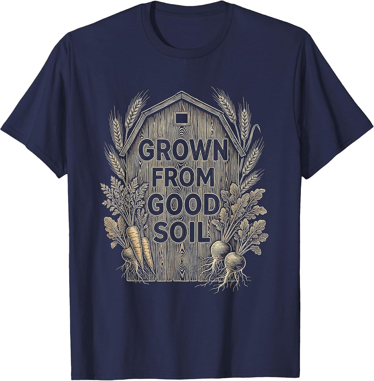 Men's Grown From Good Soil Roots and Heritage Design T-Shirt - Navy Blue