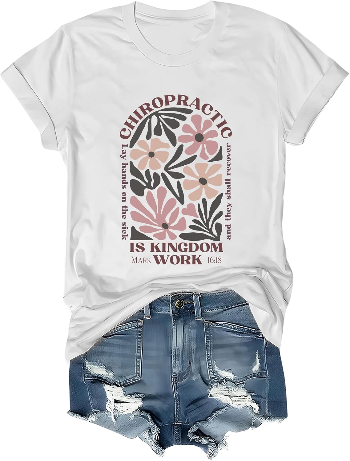 Chiropractic is Kingdom Work Inspirational Chiropractic T-Shirt Funny Inspirational Chiropractic T Shirt - White