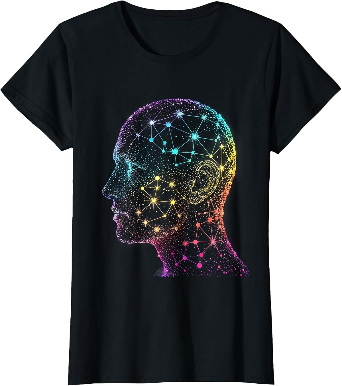 Autism Constellation Mind Star Map Illustration T-Shirt - Black