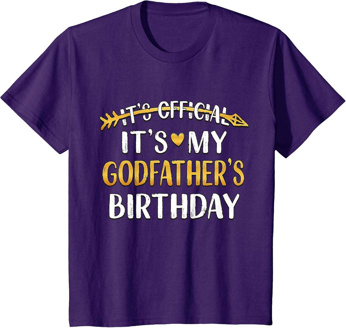 It's Official It's My Godfather Birthday Idea for Him T-Shirt - Purple