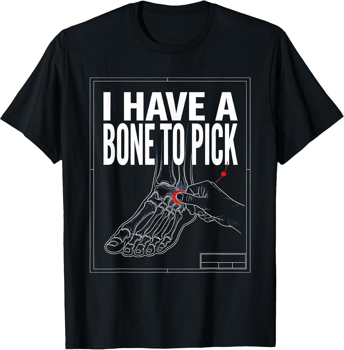 Men's I Have A Bone To Pick Technical Blueprint Physical Therapist T-Shirt - Black