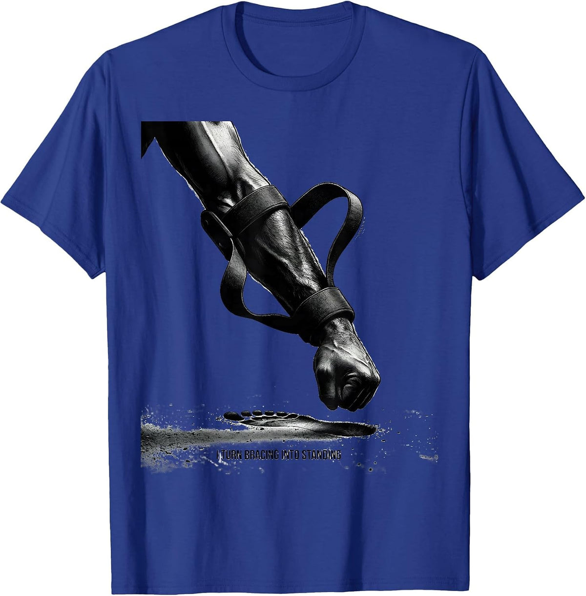 I Turn Bracing Into Standing Physical Therapy PT Humor T-Shirt - Royal Blue