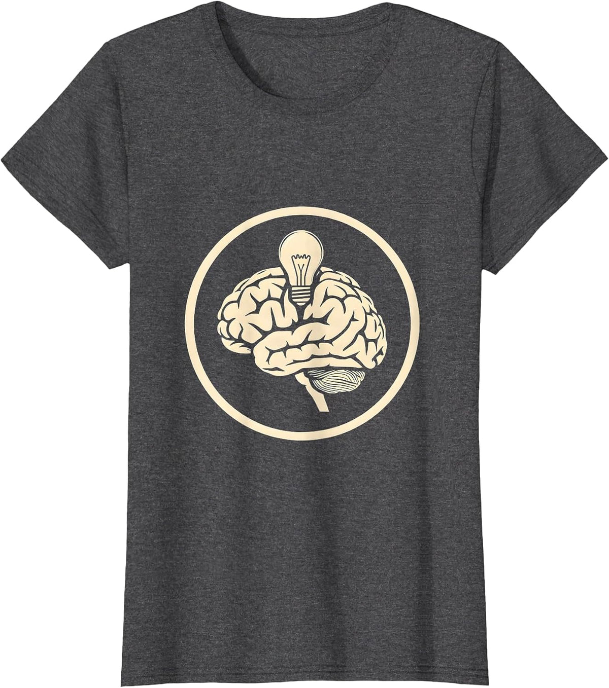 Women's Sped Teacher Brain Lightbulb Glowing Illustration T-Shirt - Dark Heather Grey