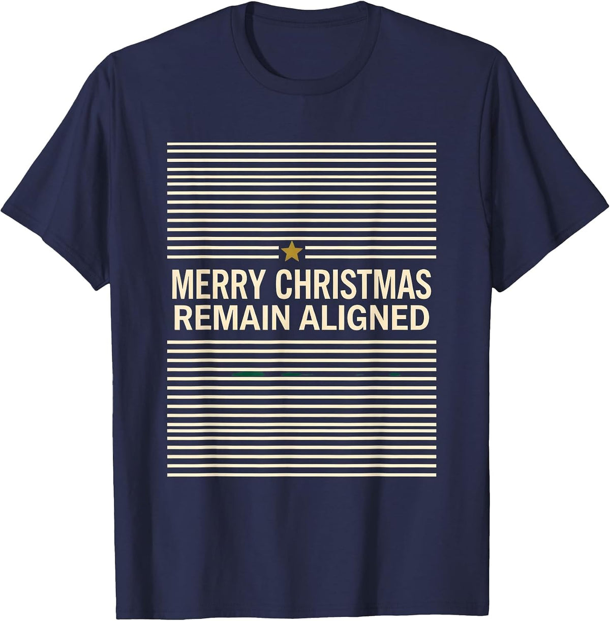 Merry Christmas, Remain Aligned Funny Chiropractor T-Shirt - Navy Blue