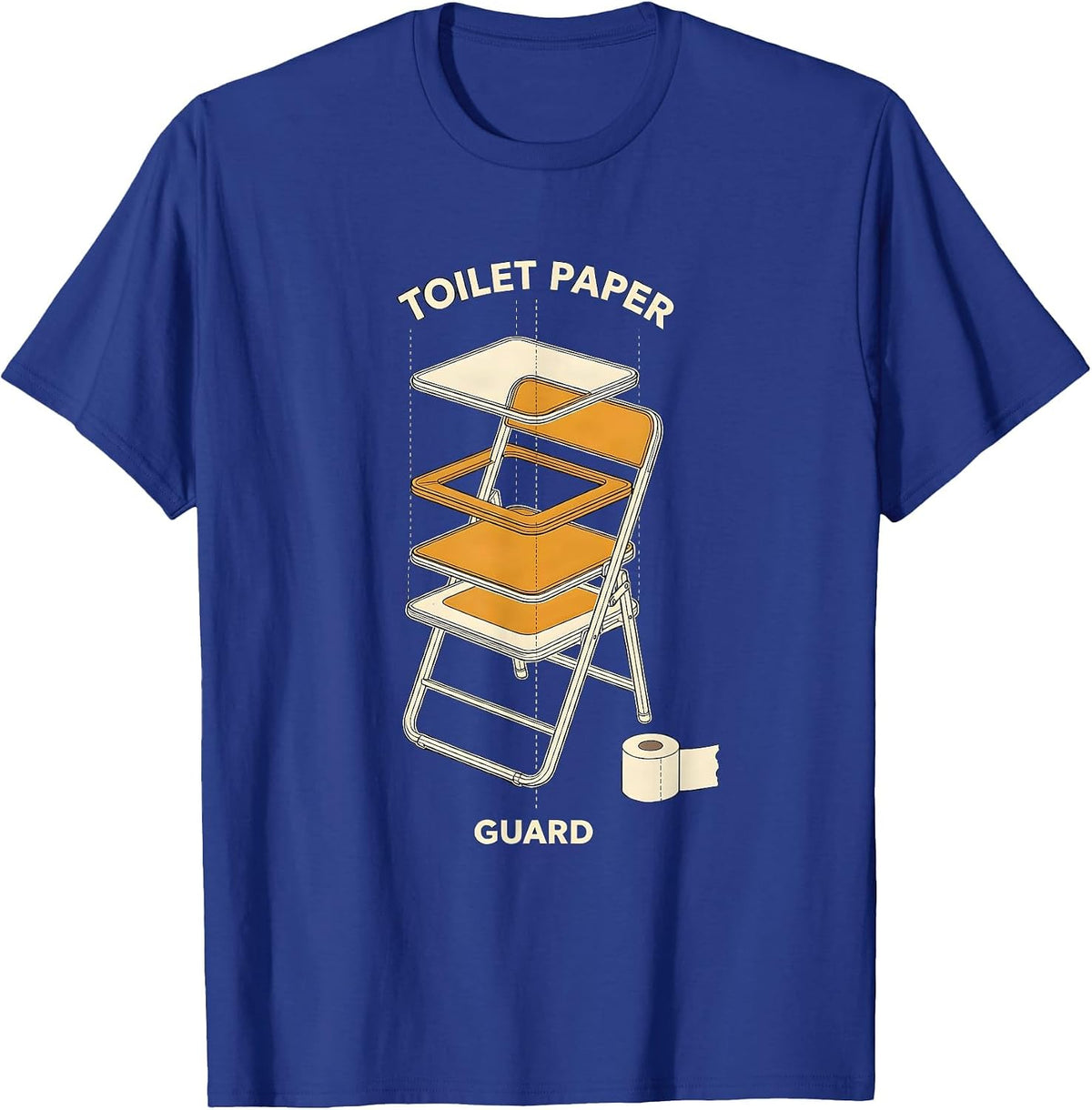 Men's TOILET PAPER GUARD Funny Security Guard Costume Halloween T-Shirt - Royal Blue