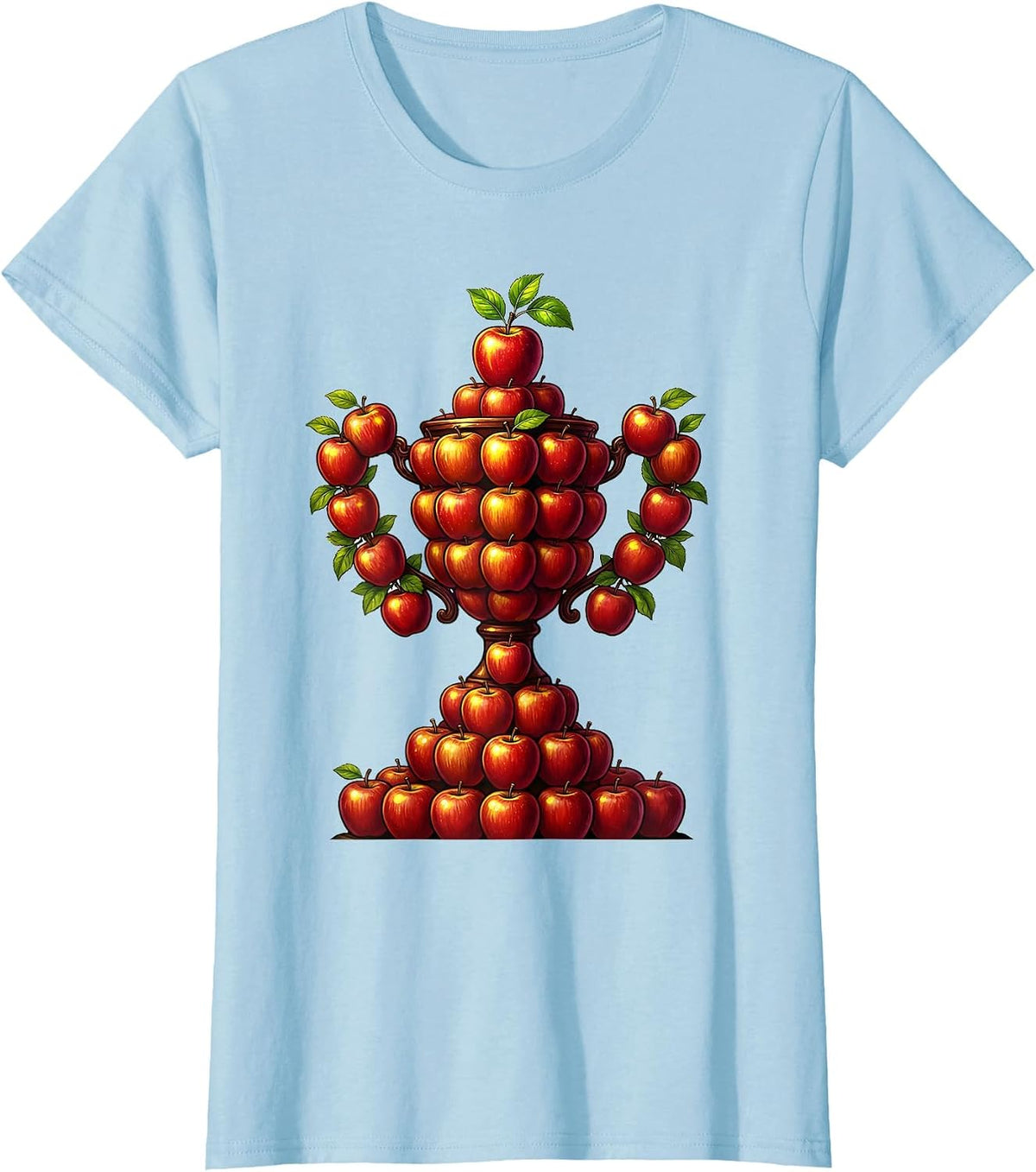 Women's Sped Teacher Apple Trophy Graphic Tee T-Shirt - Baby Blue