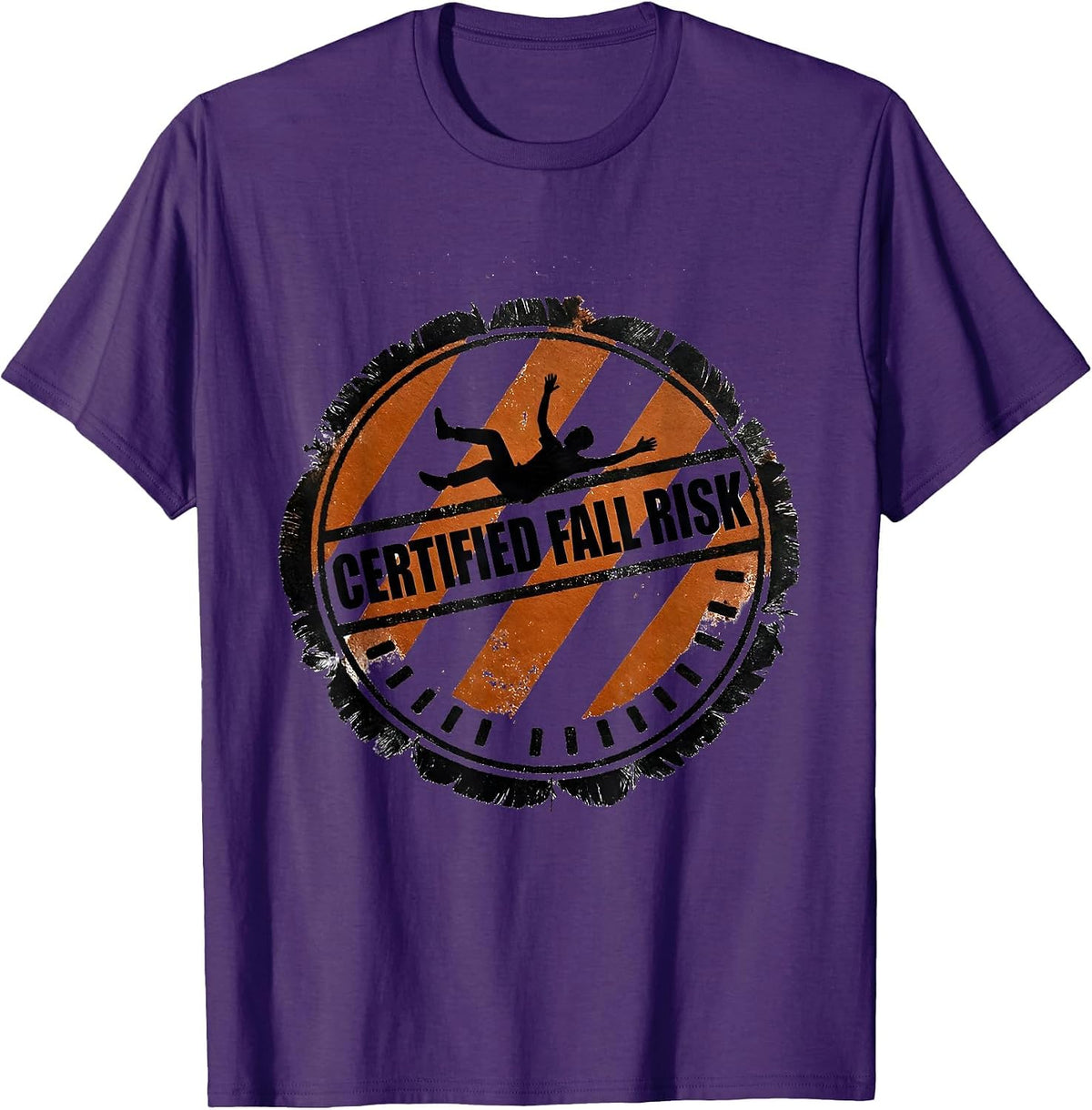Certified Fall Risk Funny Physical Therapist Occupational T-Shirt - Purple