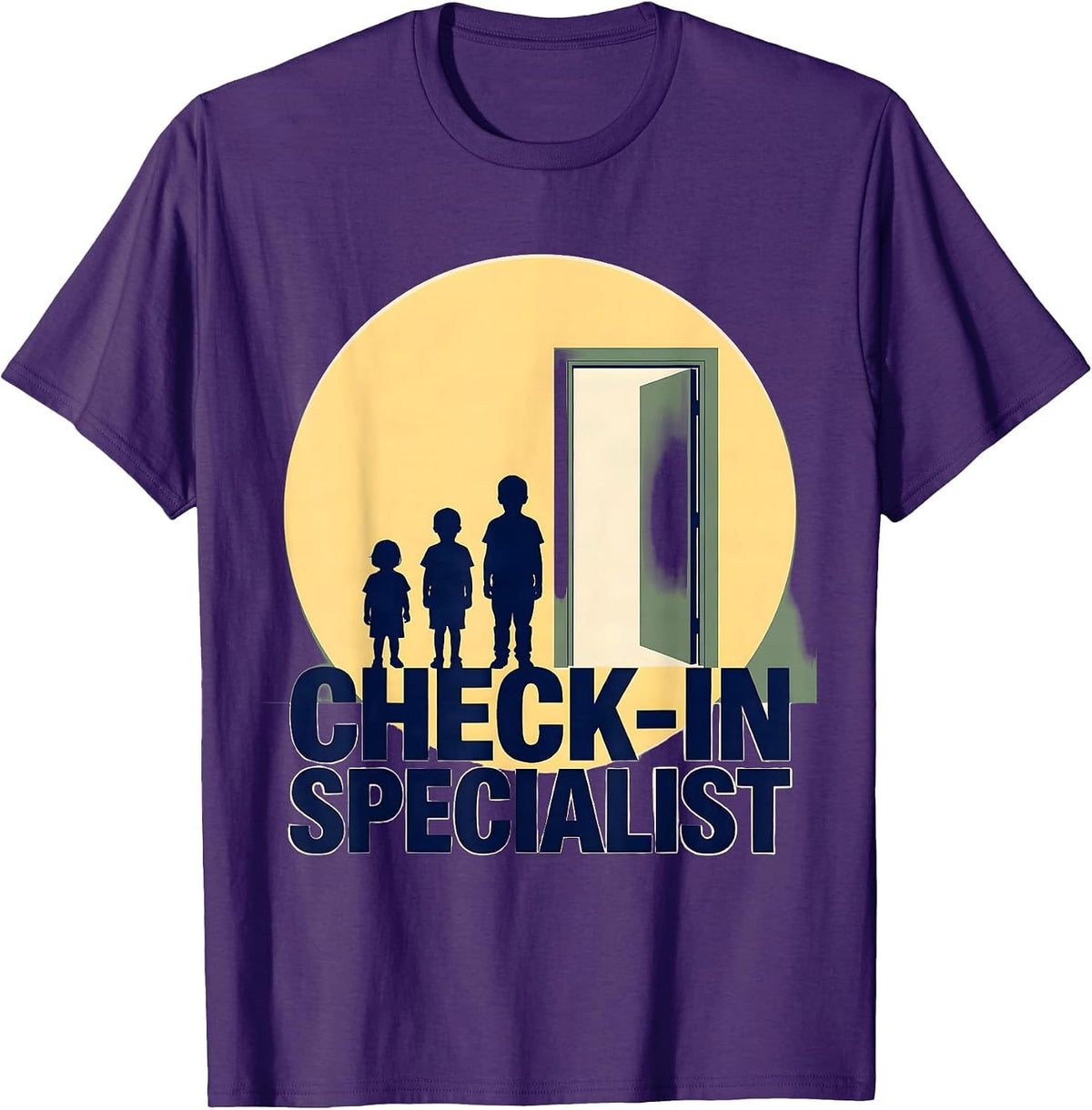 Men's Check-In Specialist Funny School Counselor Mental Health T-Shirt - Purple