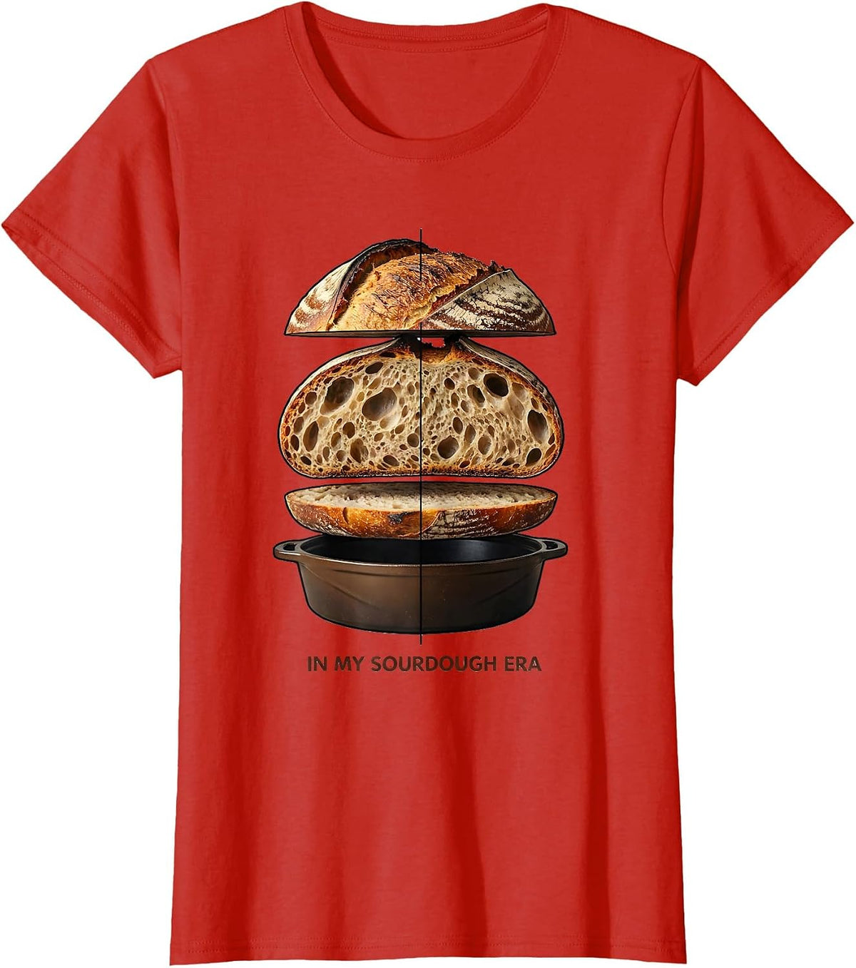 In My Sourdough Era Bread Baking Design T-Shirt - Red