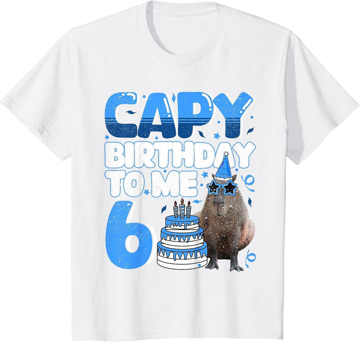 6 Years Capy Birthday to me Capybara 6th Birthday T-Shirt - White