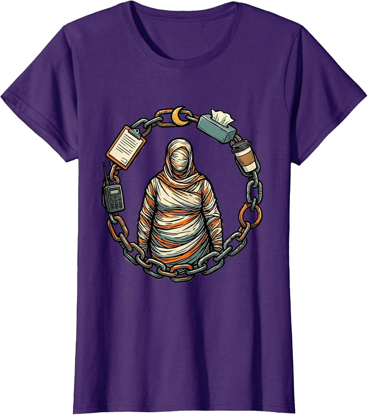 Women's Chain Support Para Normal Activities SPED Teacher T-Shirt - Purple