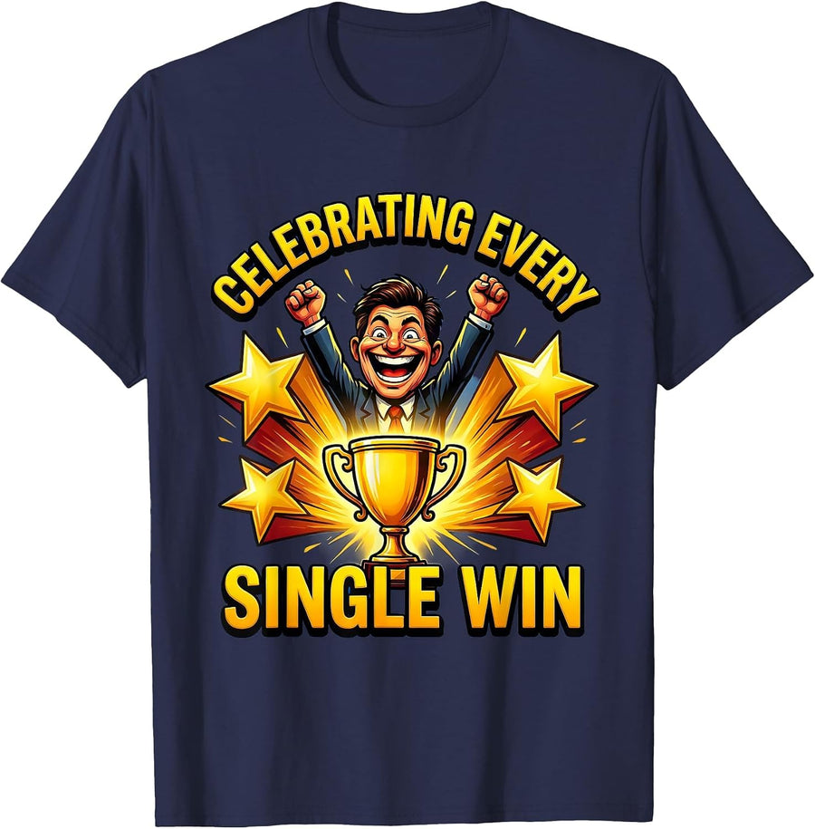 Sped Teacher Celebrating Every Single Win Design T-Shirt - Navy Blue