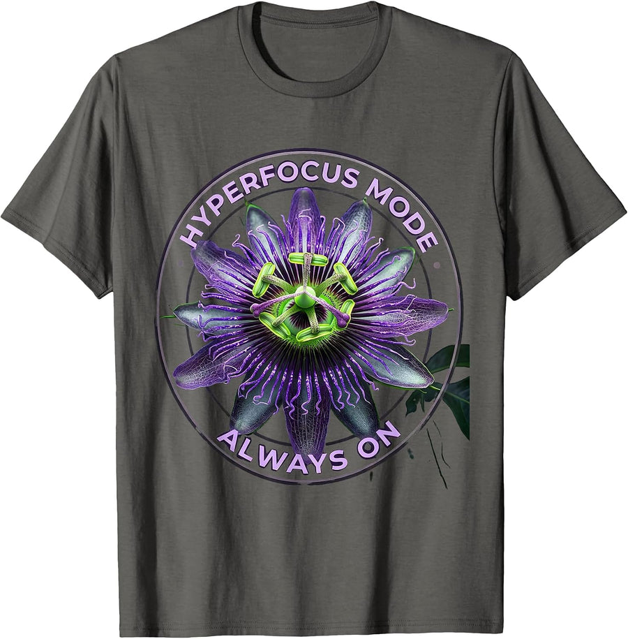 Hyperfocus Mode Always On Autism Design T-Shirt - Asphalt Grey