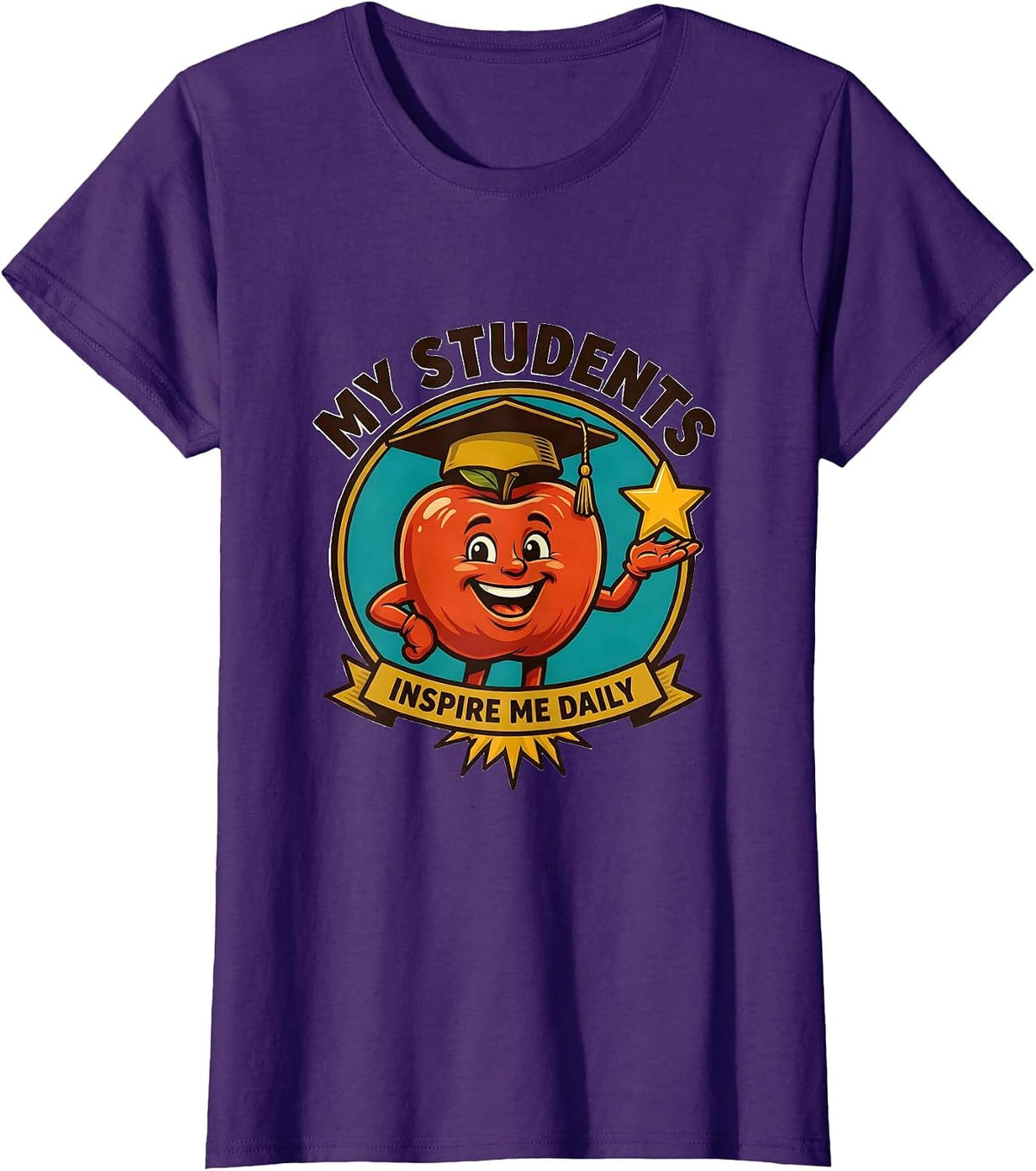 Women's My Students Inspire Me Daily Sped Teacher Design T-Shirt - Purple