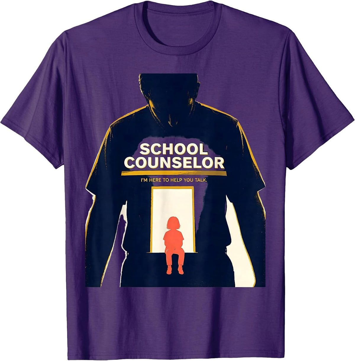 Men's School Counselor — I’m Here To Help You Talk Counselor T-Shirt - Purple