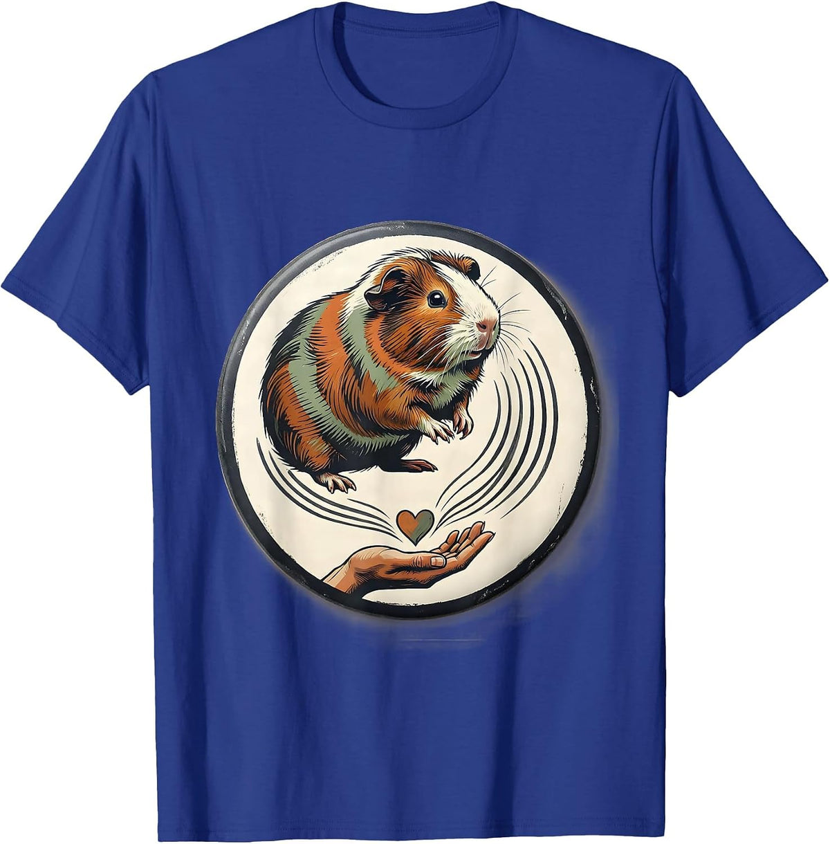 Men's Guinea Pig Badge Rosette Pet Lover Humor T-Shirt - Royal Blue