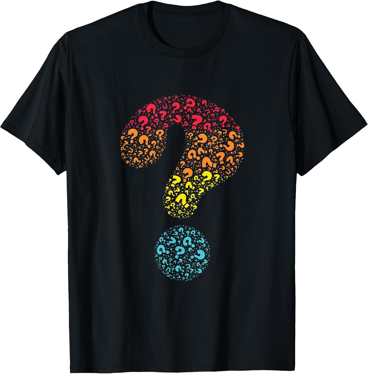 Question Mark Grammar Punctuation Funny T-Shirt - Black