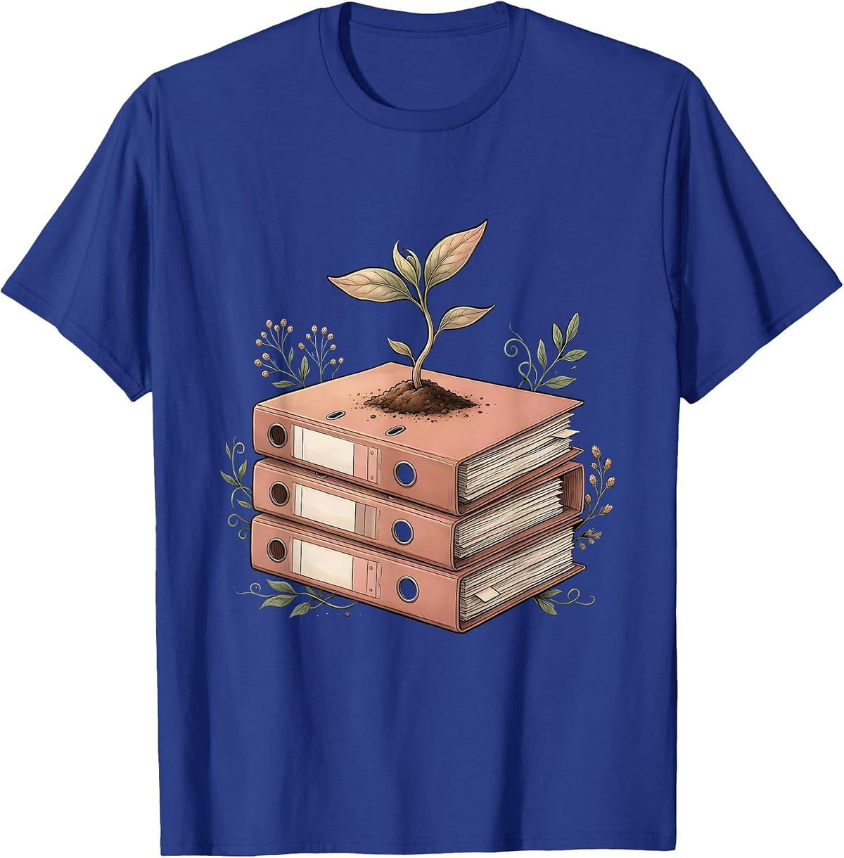 Men's Sped Teacher Growing Minds Plant Binder Graphic T-Shirt - Royal Blue