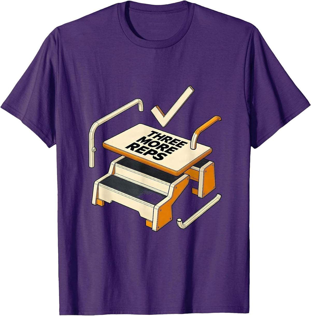 Men's Three More Reps Physical Therapy PT Humor Rehab T-Shirt - Purple