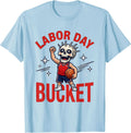 Men's Labor Day Bucket Funny Basketball Player American Holiday T-Shirt - Baby Blue