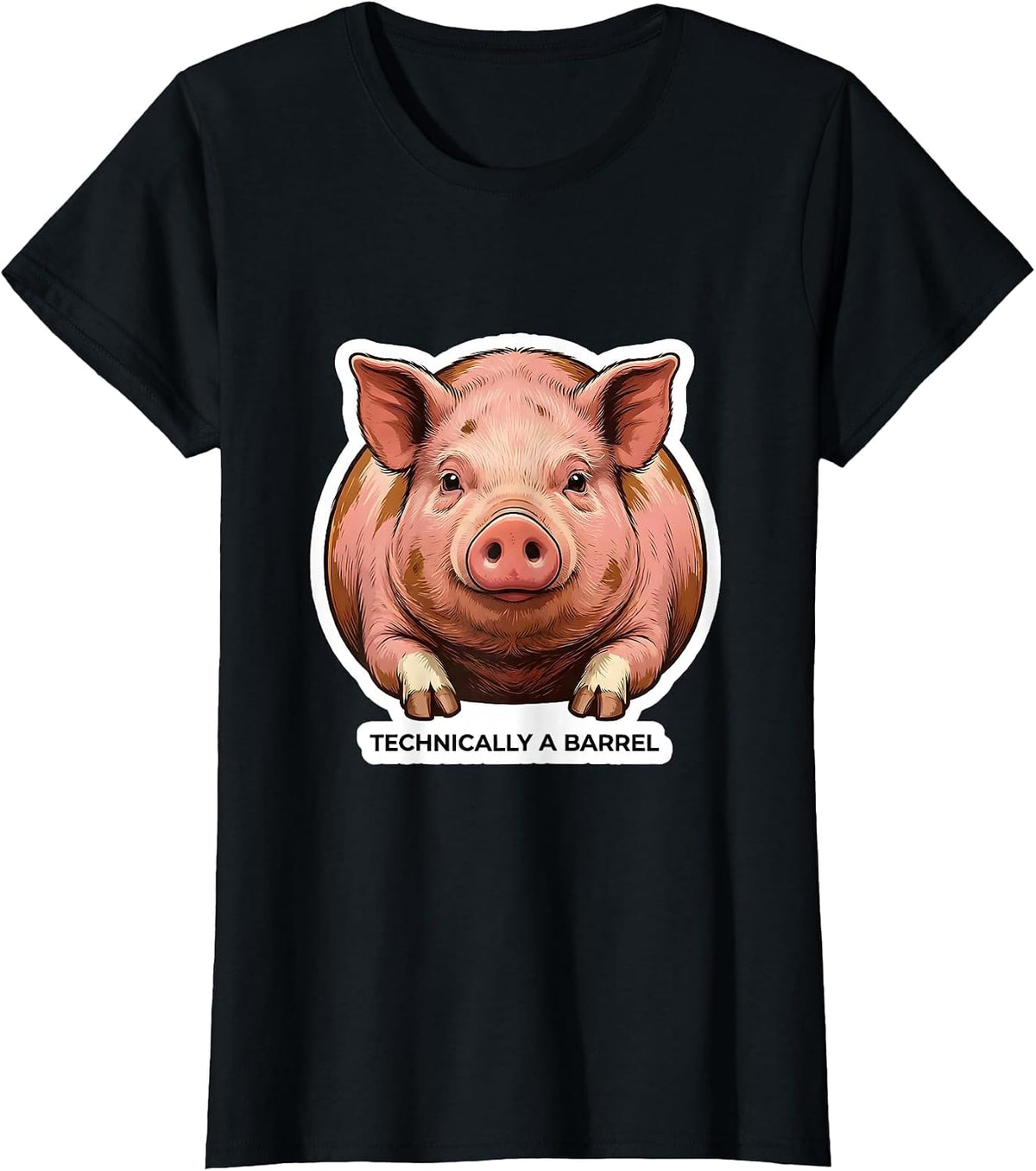 Technically A Barrel Funny Pet Pig Lover Cavy Humor T-Shirt - Black