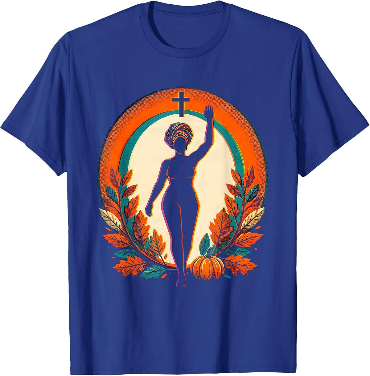 Men's Confident Black Woman Risograph Birthday Month Pride T-Shirt - Royal Blue