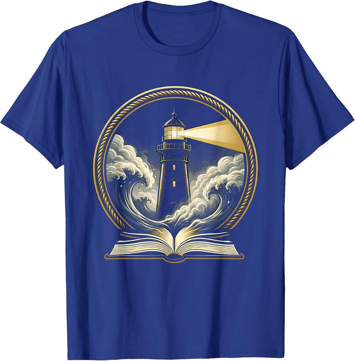 Men's Dyslexia Awareness Lighthouse Through Stormy Fog T-Shirt - Royal Blue