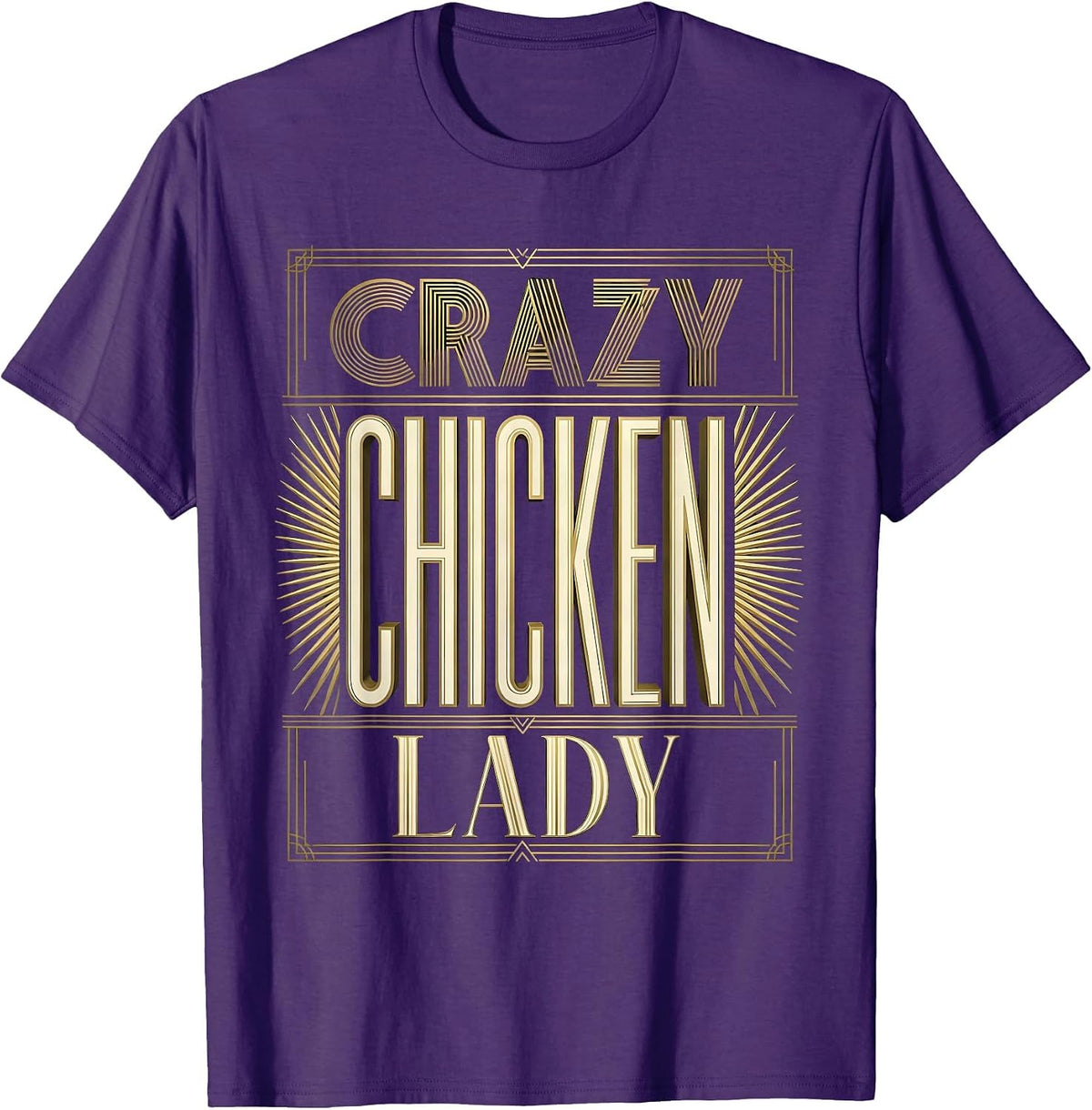 Crazy Chicken Lady Funny Poultry Lover Design T-Shirt - Purple