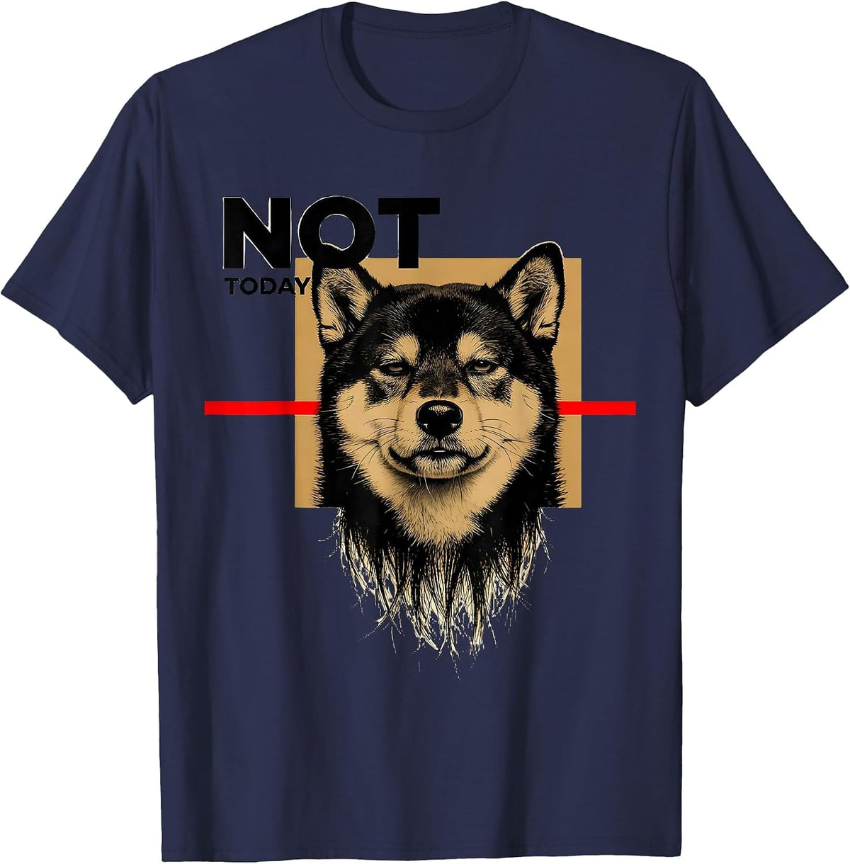 Not Today Funny Shiba Inu Doge Meme Humor T-Shirt - Navy Blue