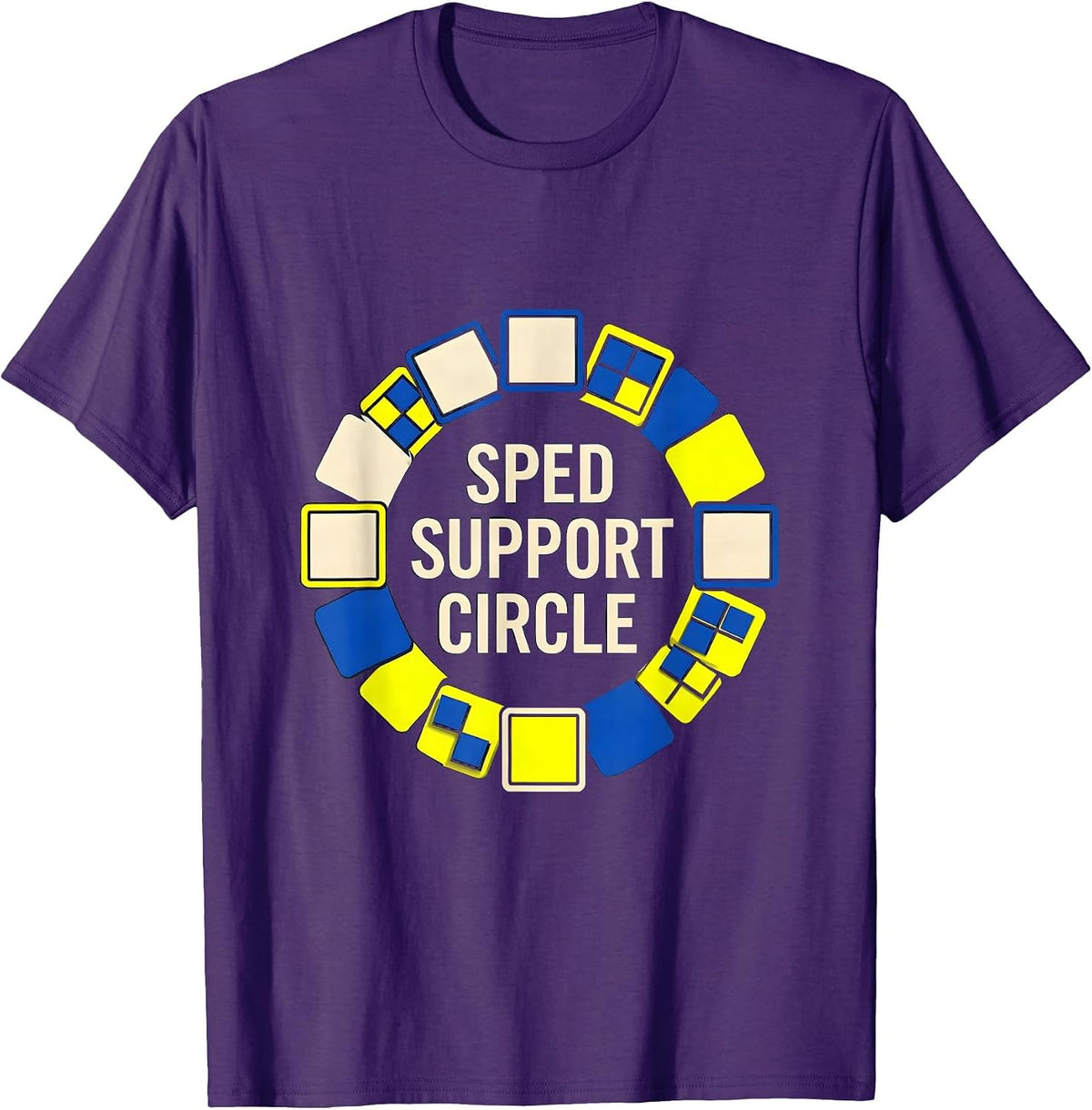 Men's SPED Support Circle Geometric Special Education Teacher T-Shirt - Purple
