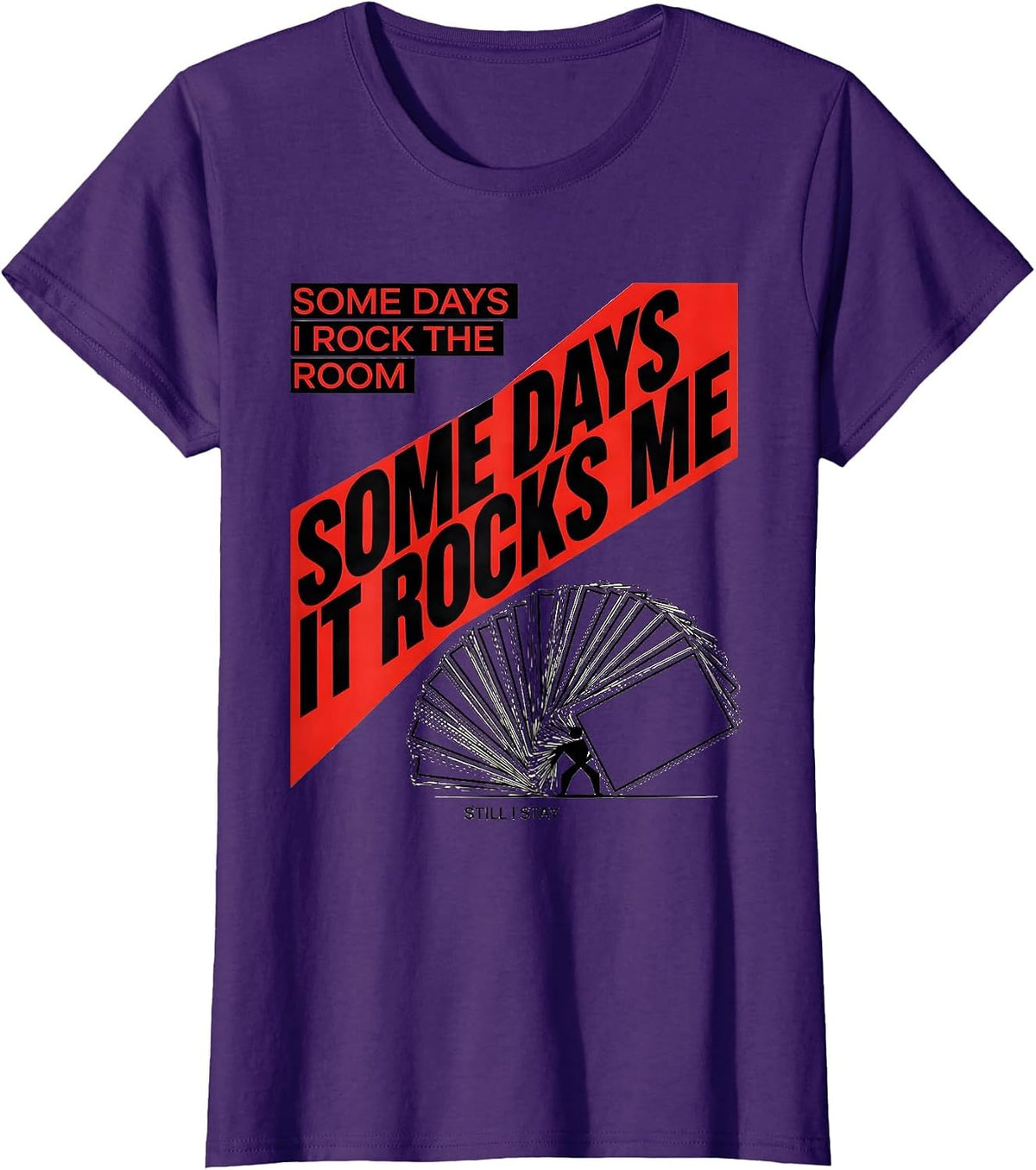Women's Some Days I Rock The Room Rock On Sped Squad T-Shirt - Purple
