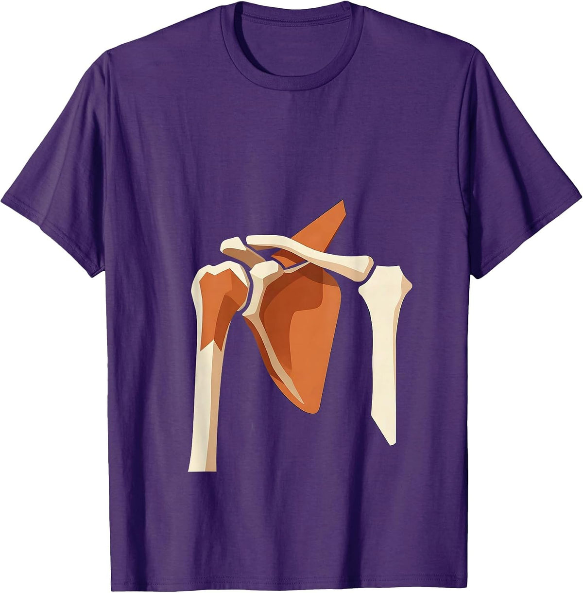 Men's Anatomical Shoulder Muscle Layers Physical Therapy T-Shirt - Purple