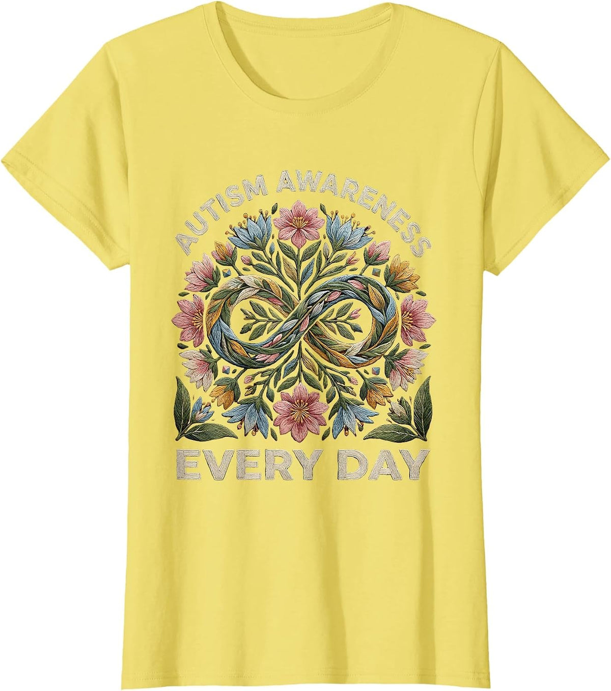 Women's Autism Awareness Every Day Advocate Design T-Shirt - Lemon Yellow