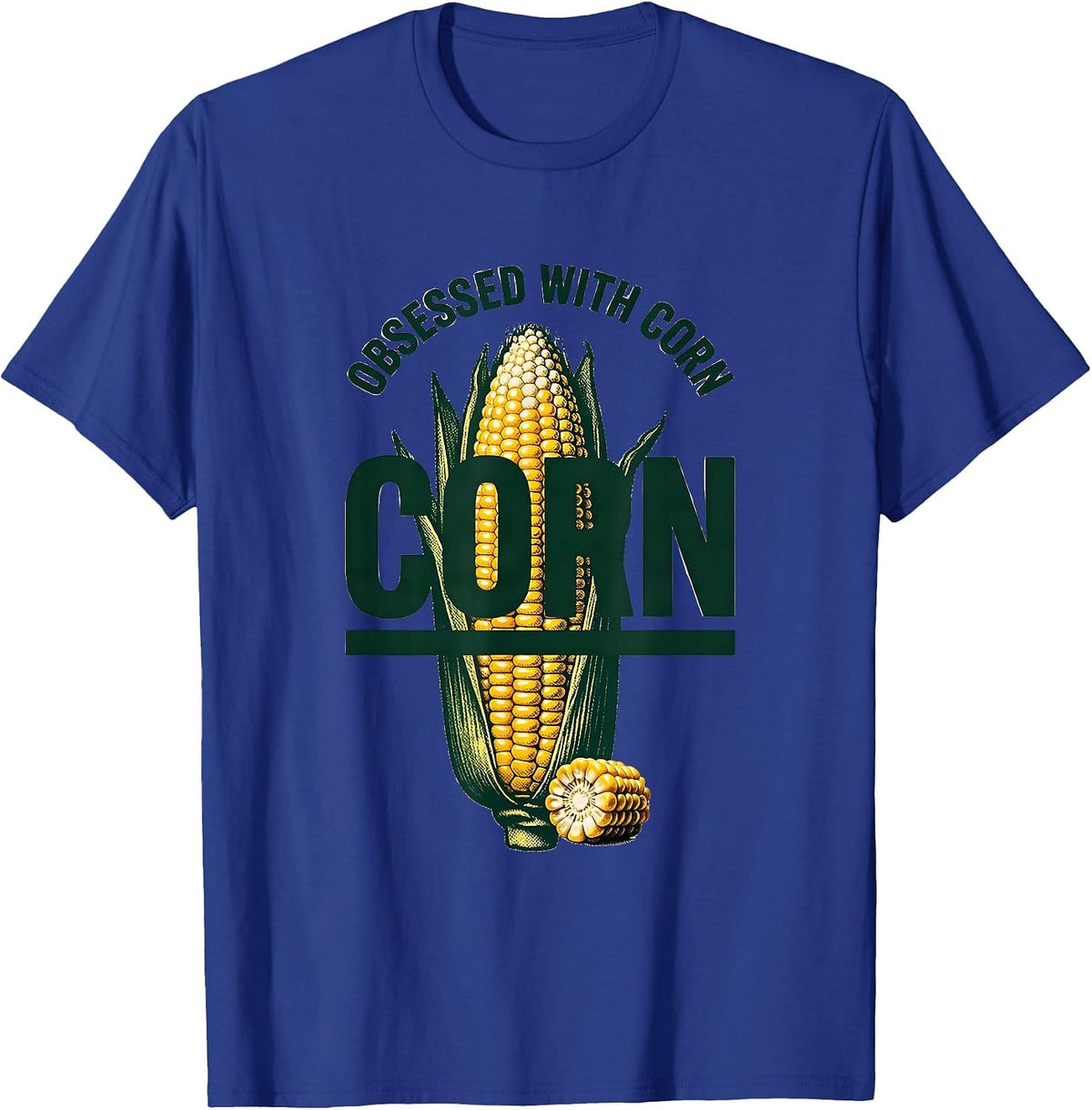 Men's Obsessed With Corn Funny Farming Design T-Shirt - Royal Blue