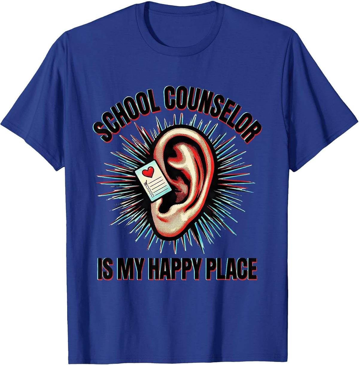 School Counselor Is My Happy Place Funny Therapist T-Shirt - Royal Blue