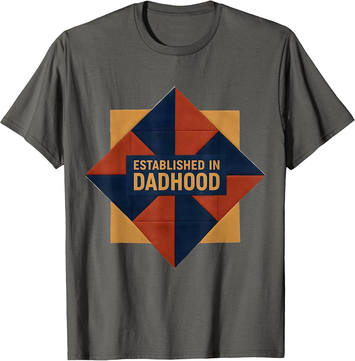 Established in Dadhood Proud Father Design T-Shirt - Asphalt Grey