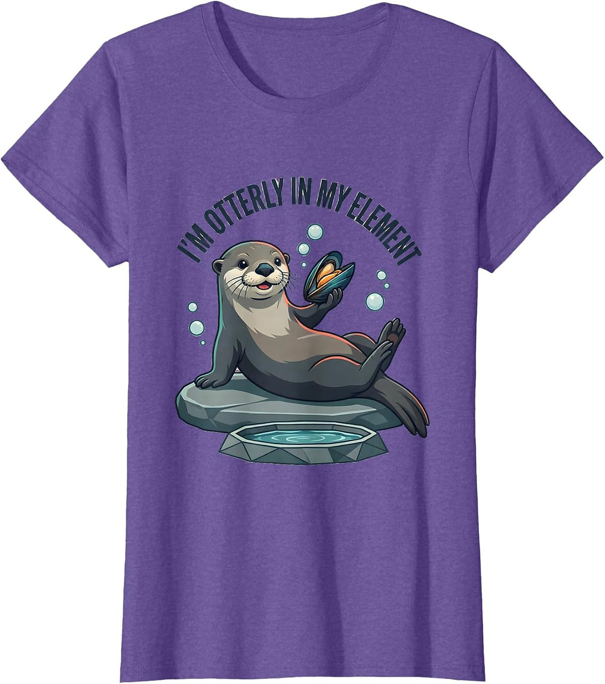 I'm Otterly In My Element Cute Otter Lover Humor Gift T-Shirt - Purple Heather
