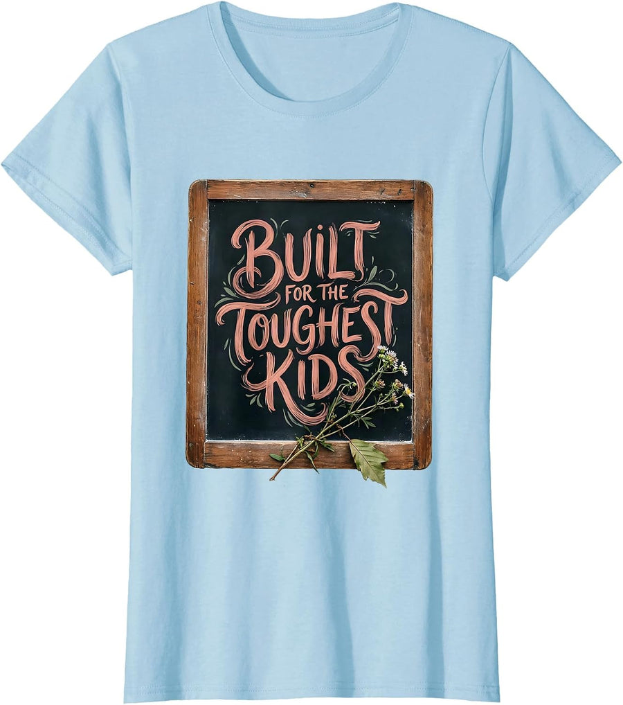 Women's Built for the Toughest Kids Special Ed Teacher T-Shirt - Baby Blue