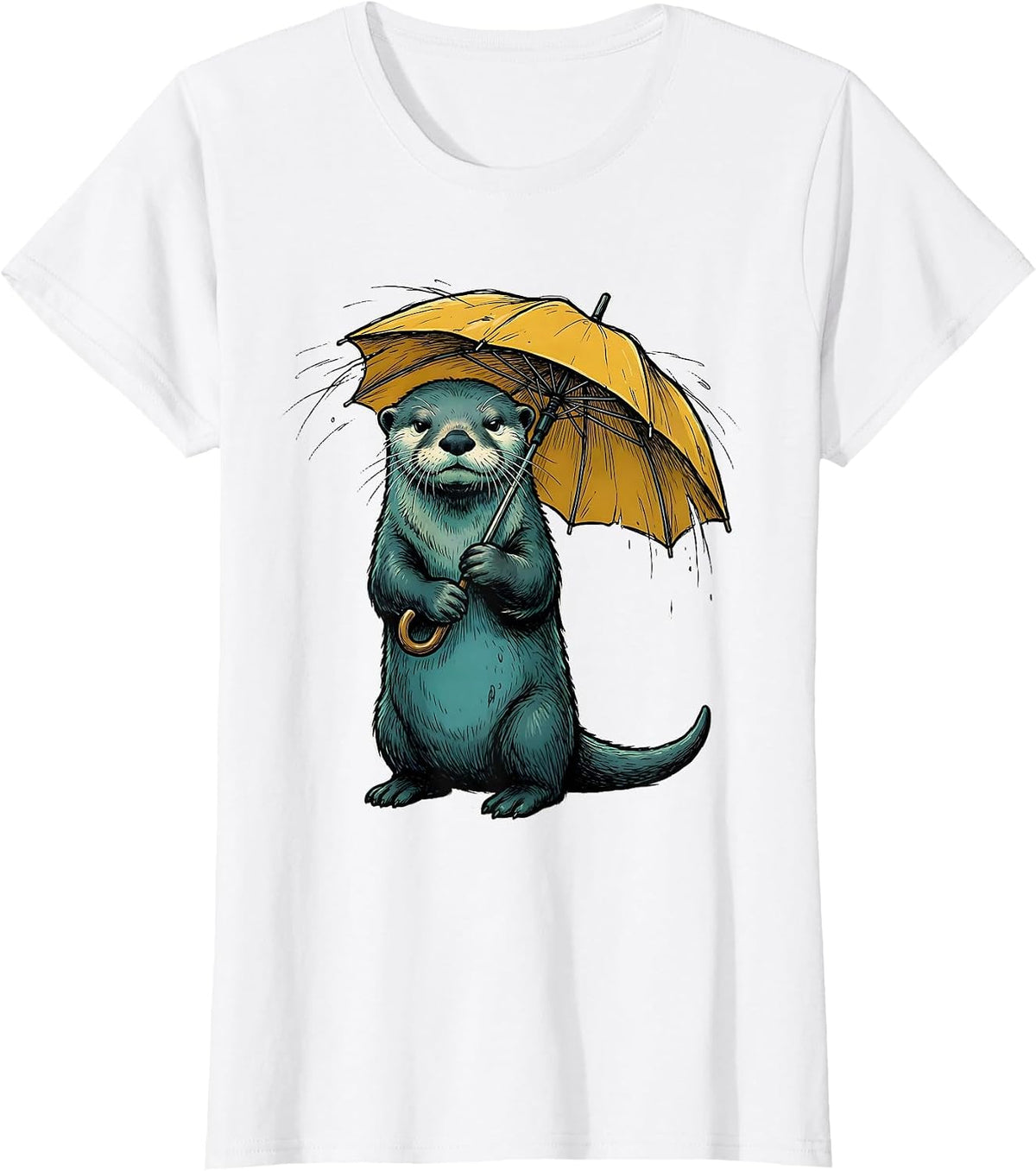Sea Otter Marker Outline Funny Otter Lover Gifts T-Shirt - White