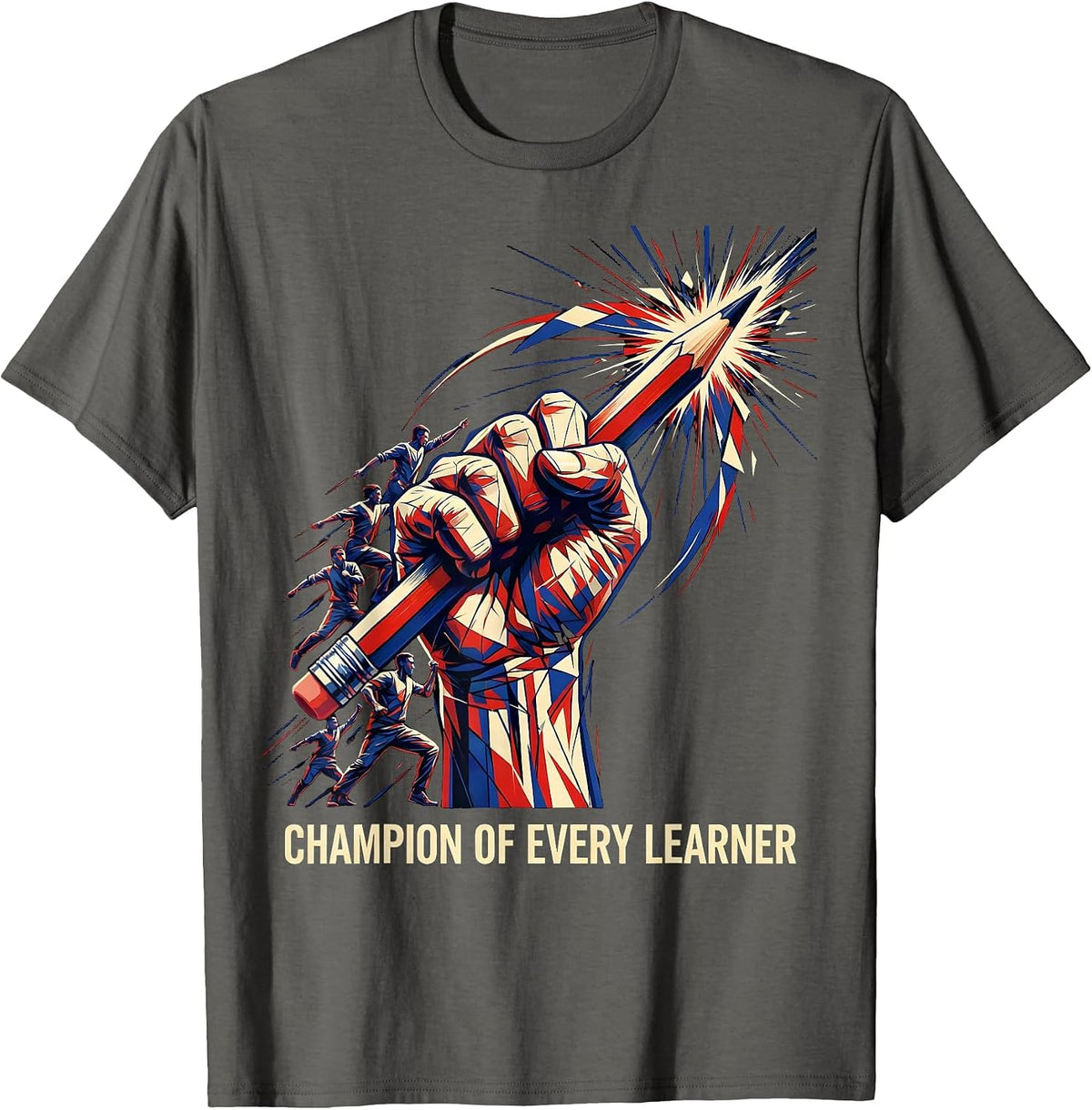 Champion of Every Learner Special Education Design T-Shirt - Asphalt Grey