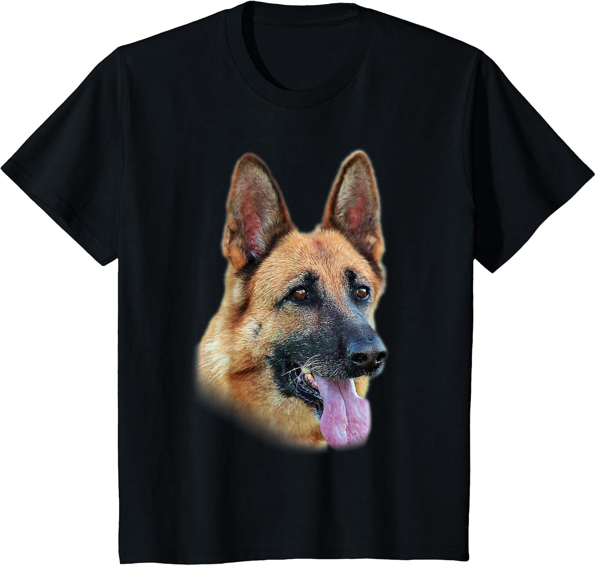 German Shepherd Face T-Shirt - Black