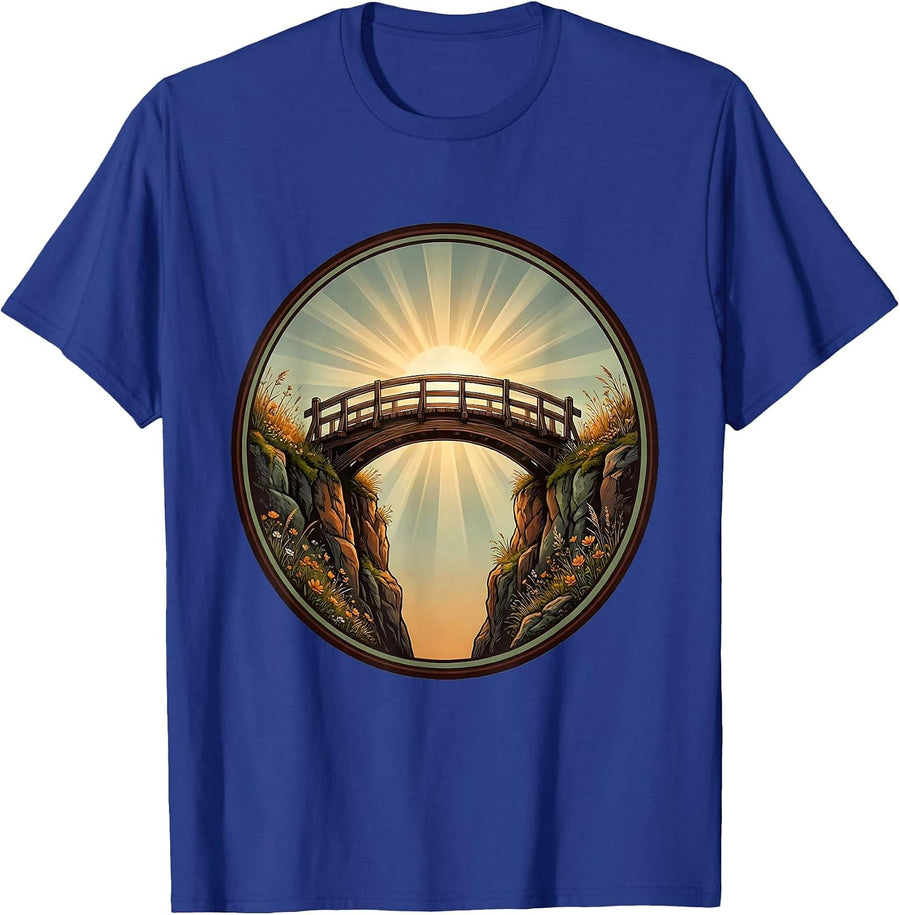 School Counselor Bridge Connecting Cliffs Graphic T-Shirt - Royal Blue