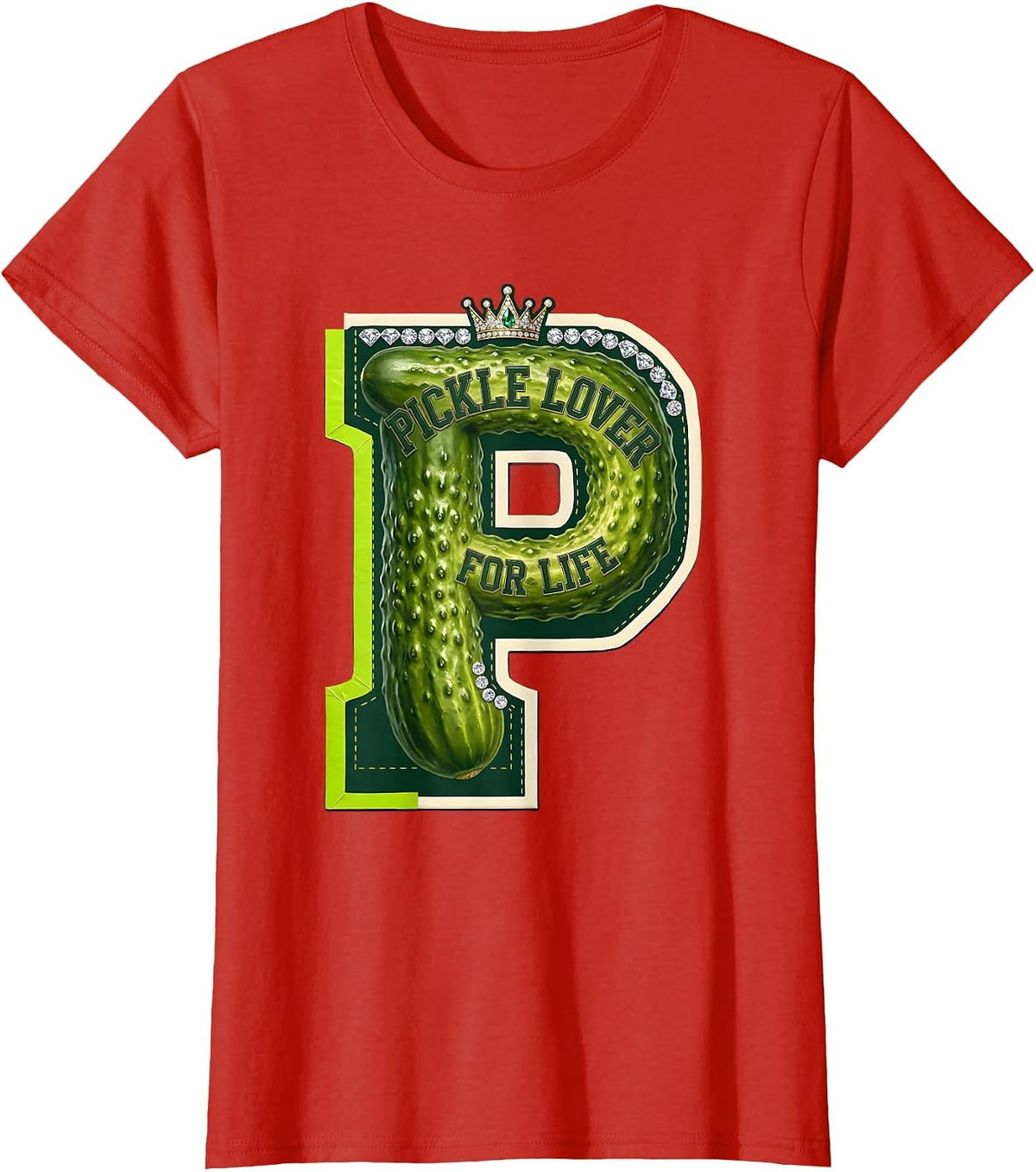Pickle Lover For Life Funny Pickle Design T-Shirt - Red