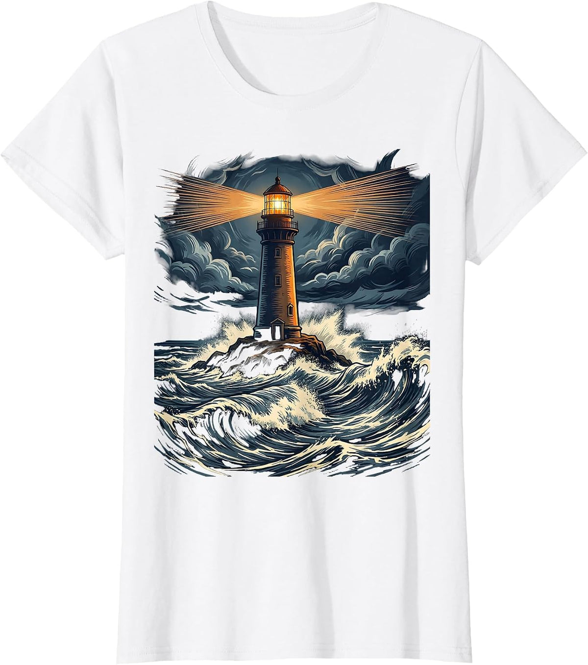 Special Education Teacher Lighthouse Stormy Sea T-Shirt - White