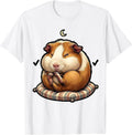 Men's Sleeping Guinea Pig Cute Animal Lover Novelty Sleepshirt T-Shirt - White