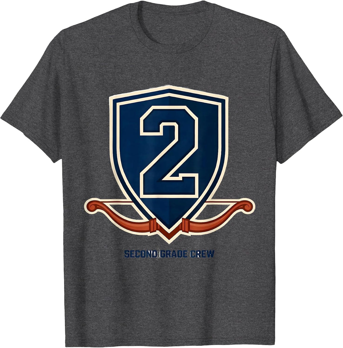 Second Grade Crew Sports Coquette Bow Back to School First T-Shirt - Dark Heather Grey